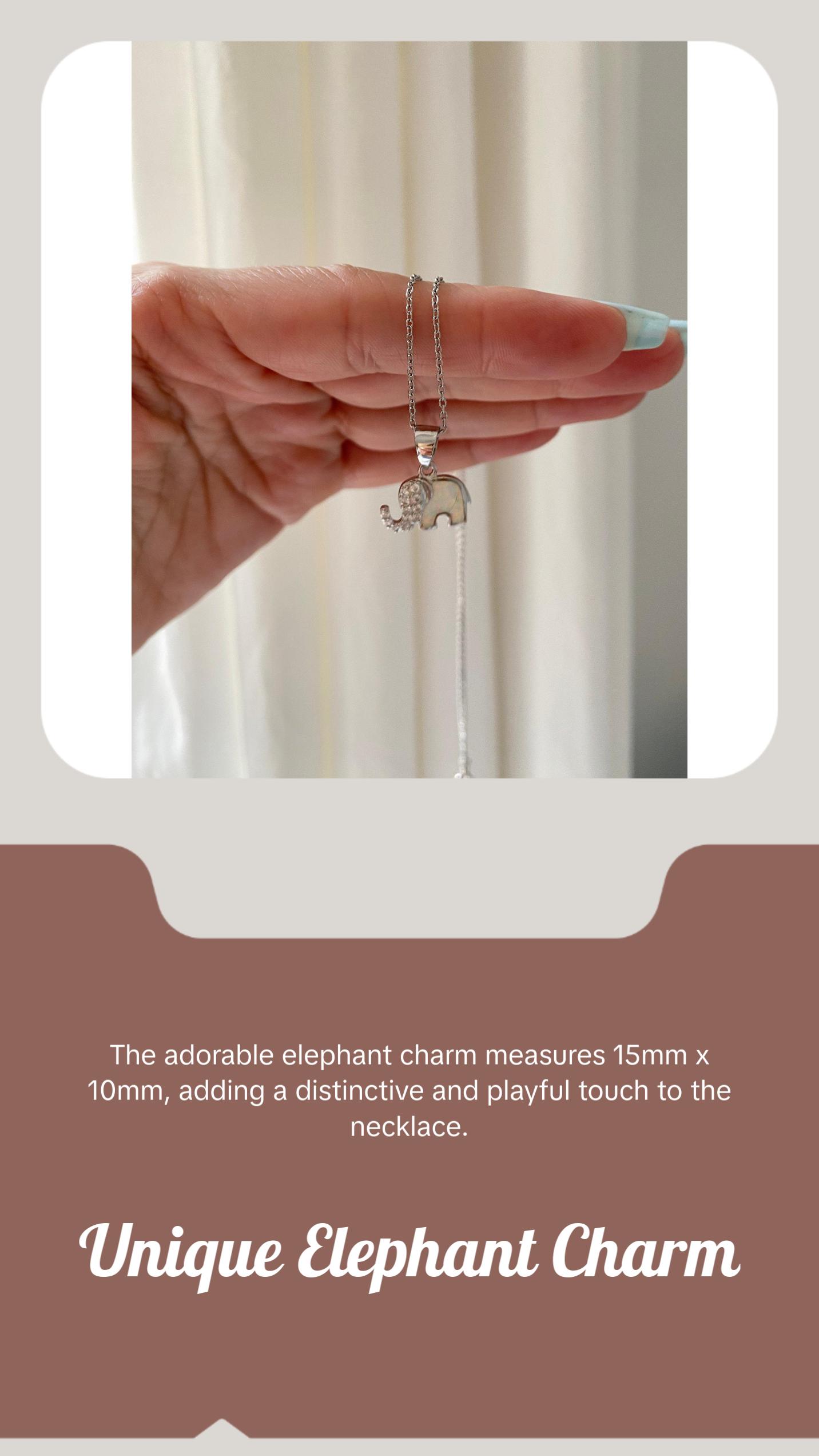 White Opal Sterling Silver Elephant Necklace