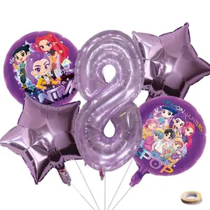 Kpop cartoon balloon decorations for children's birthdays, creating a festive atmosphere.