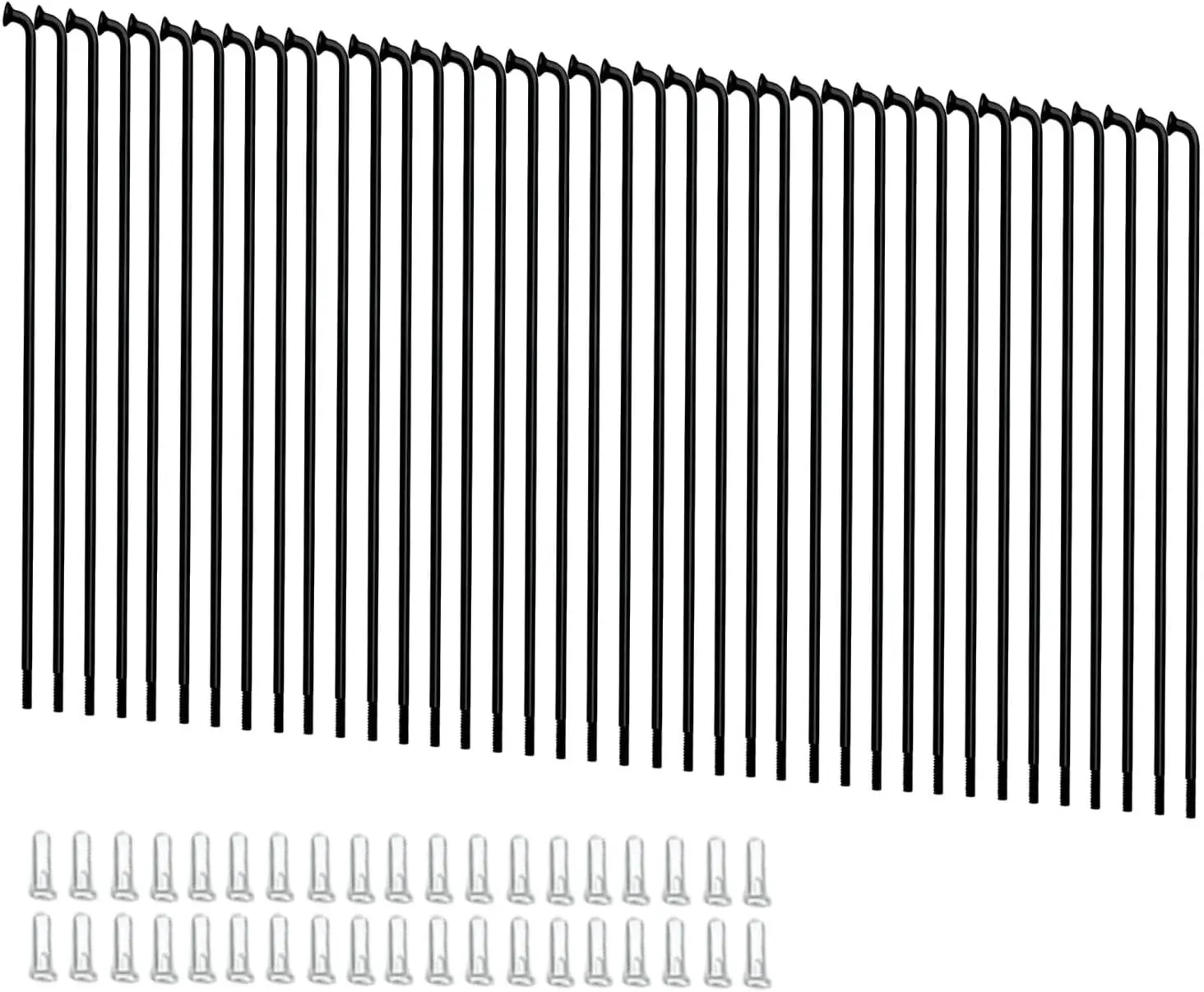 14G 2mm Black Steel Bicycle Spokes with Nipples 38pcs for MTB Road Bike Wheels 76mm-305mm