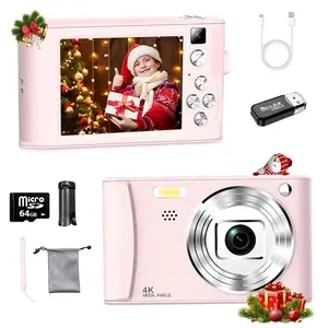 Mother's Day Gift: A retro-style portable camera with digital zoom, ideal for travel photography and a festive gift. Equipped with an 800mAh battery, suitable for vlogging, selfies, photography, and video recording.