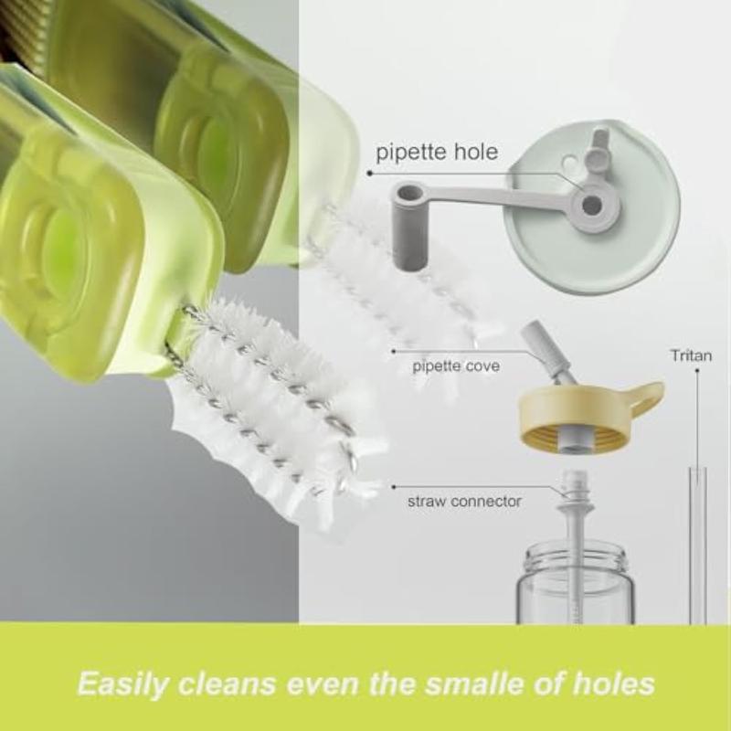 3In1 Multi-Function Gap Cleaner, Kitchen Cleaning Brush, Portable Cleaning Brush, Suitable For Cups, Baby Bottles, Lids, Thermos, Glasses And Kitchenware,3Pcs