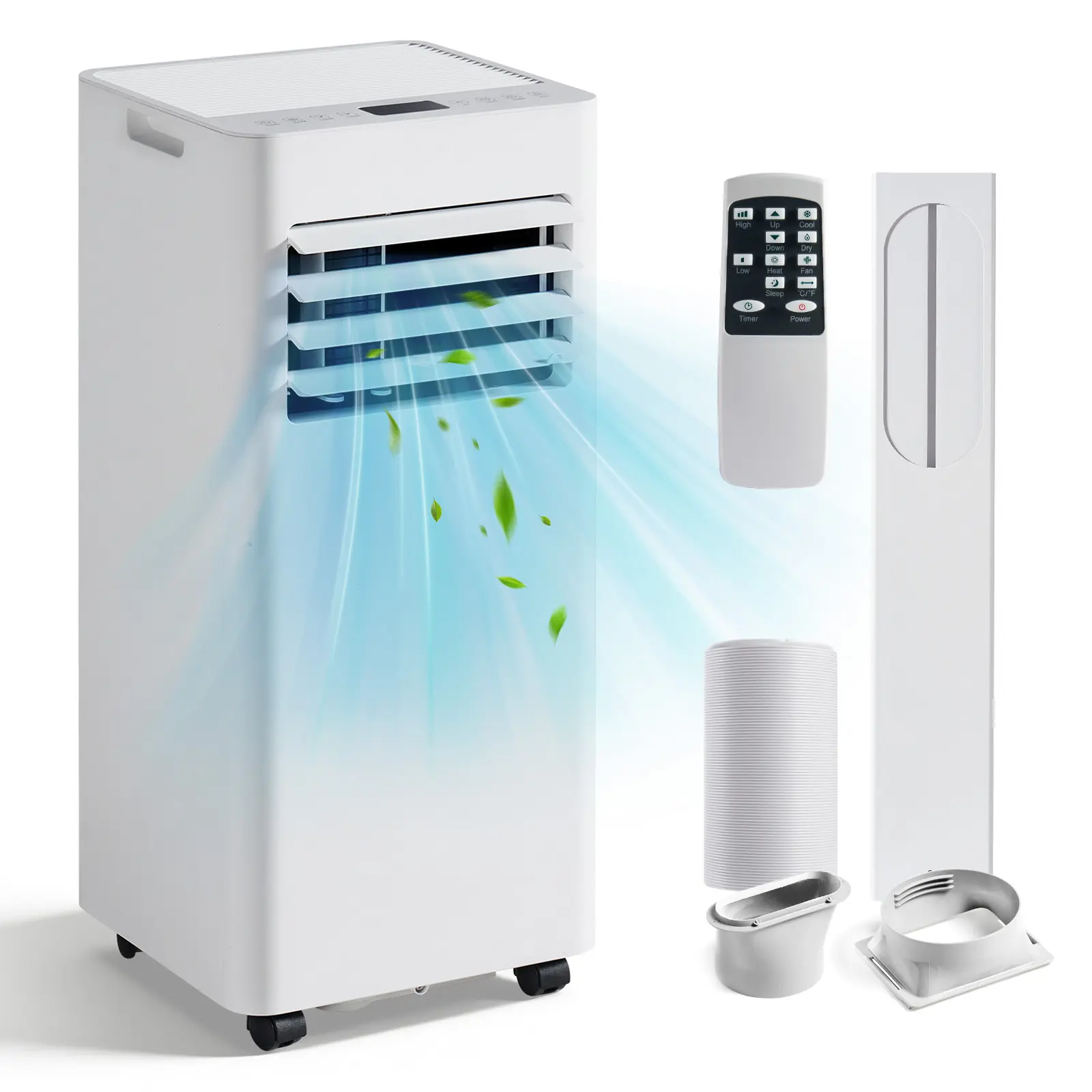 AOXUN 10000 BTU Compact Portable Air Conditioner for Home, Apartment, Dorm – 4-in-1 AC Unit with Cooling, Dehumidifier, Fan, Silent Sleep Mode, 24H Timer, Remote Control, Complete Window Kit, Stay Cool, Silent Mode