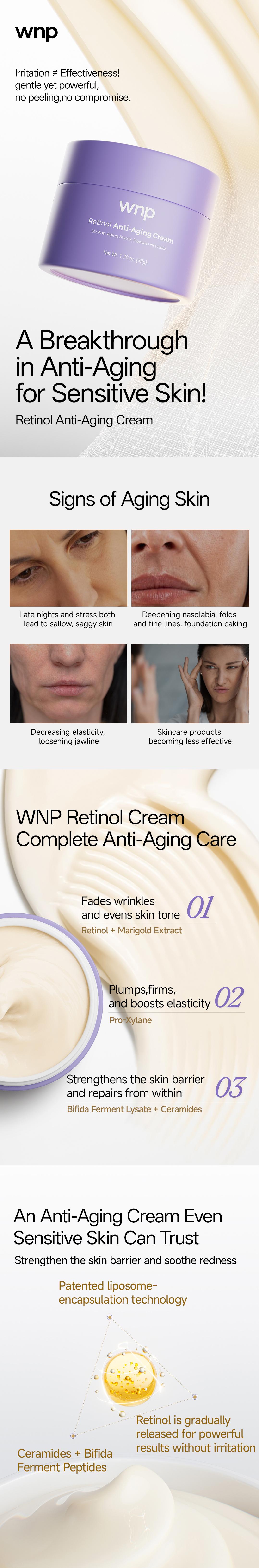 [WNP Official] WNP Retinol Anti-Aging Cream Reduces Wrinkles & Fine Lines, Firms Skin, Boosts Radiance