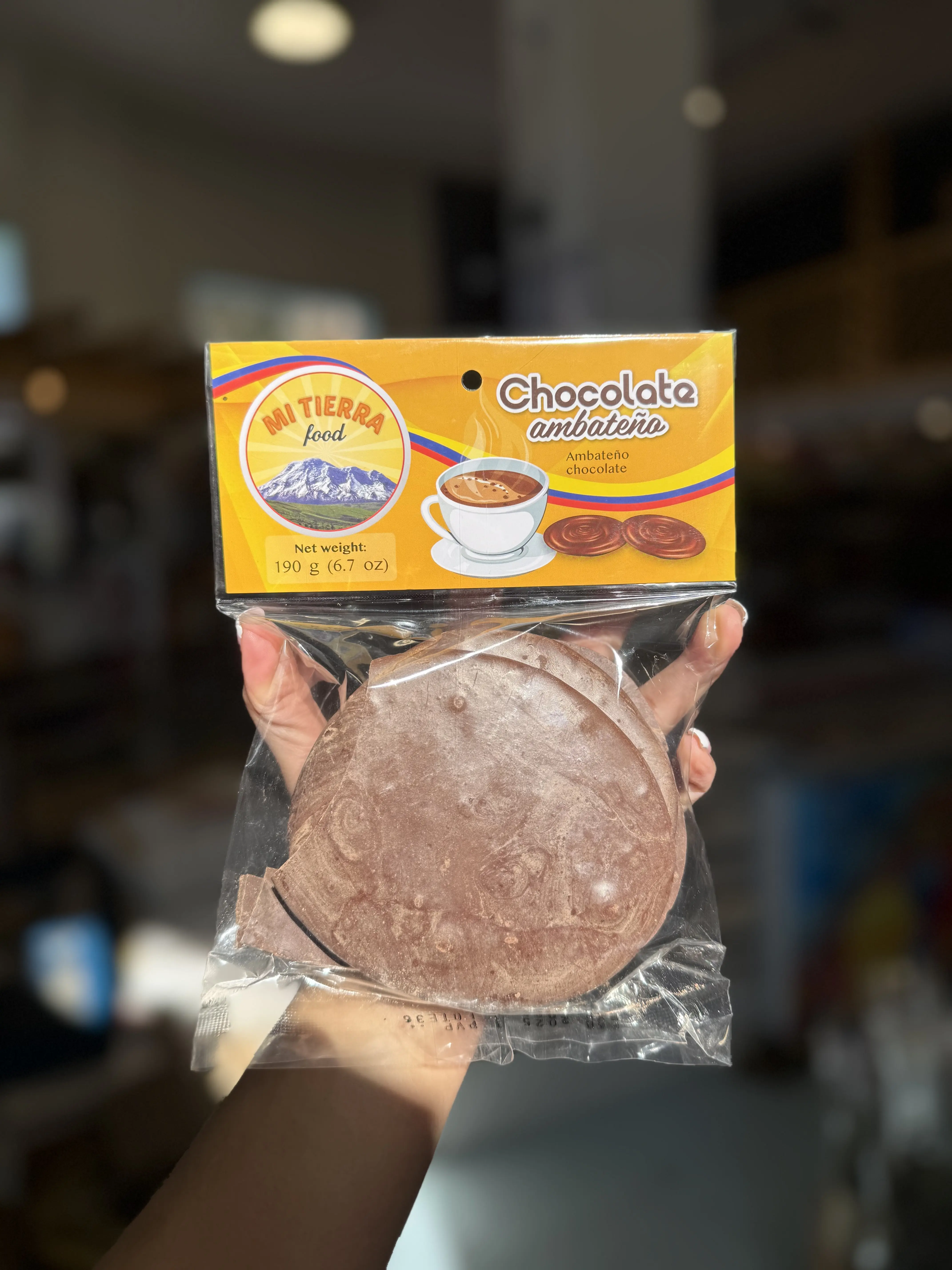 MI TIERRA FOOD CHOCOLATE AMBATEÑO 190G ( 100% COCOA)