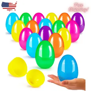 3.15" Fillable Plastic Easter Eggs Colorful Bright with Hinge for Easter Hunt, 36PCS