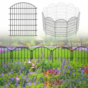 Metal Garden Decor Lattice Fence 32 inch H x 28 inch W (5 Panels, Total Length 11.6 ft) Garden Raised Bed  No Need Dig Rustproof Animal Barrier Fencing Garden Accessories Border Fence for Dog, Patio,Yard, Landscape, Flower Bed