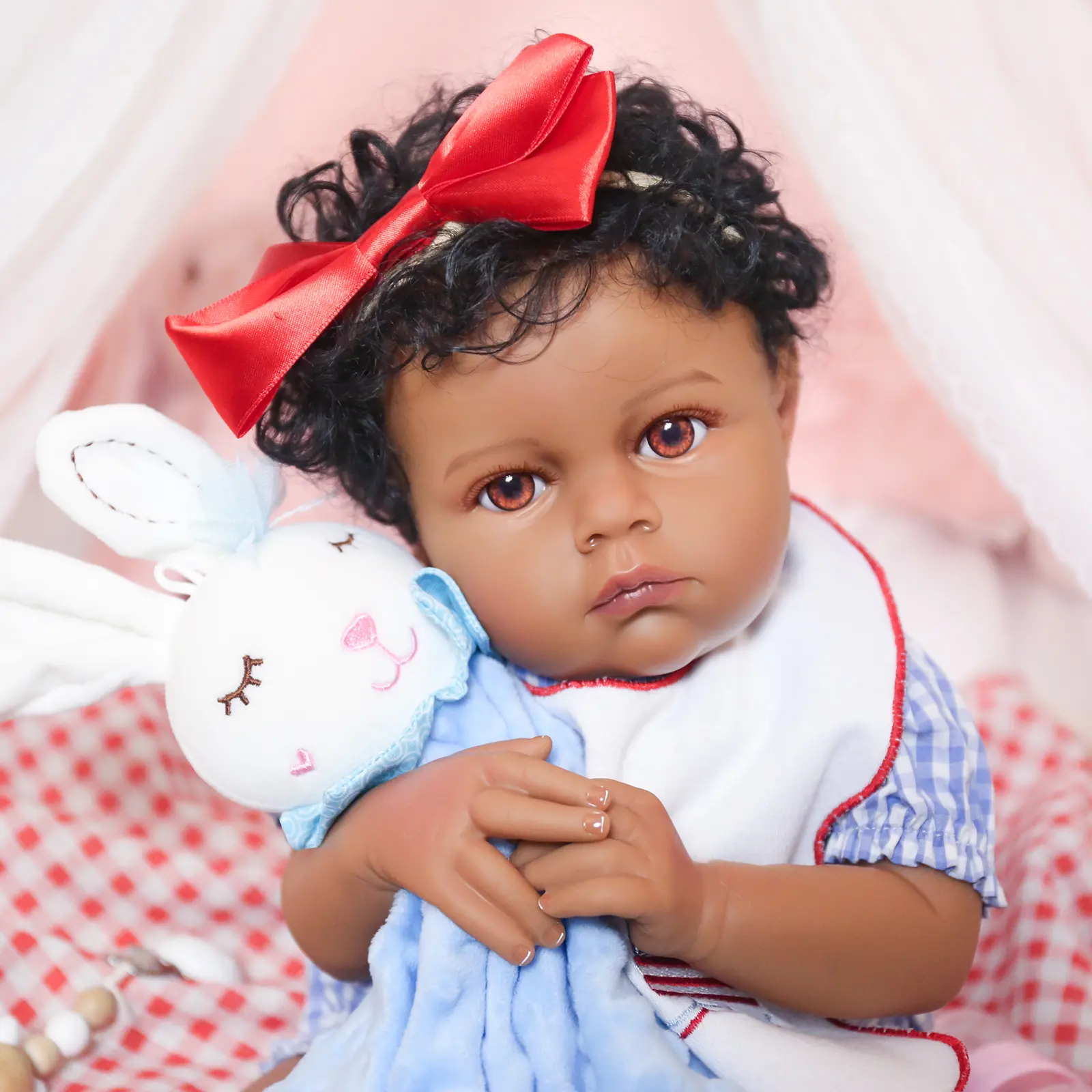 #Summervibes #mothersdaygift [WOOROY] Reborn Baby Doll - 20 In Lifelike Baby Doll, Africa American Black Brown Skin, Brown Eyes, Cloth Body, Perfect Birthday Christmas Gift for Kids 3+