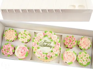 Chaney Depot LLC Bento Cake and Cupcake box with 8 cupcake cavities and 1;4-5in Cake Cavity