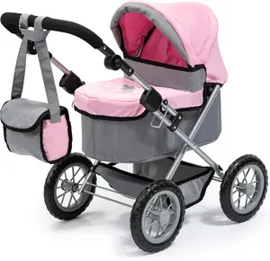 Baby Doll Trendy Pram in Grey/Pink, 67 x 41 x 68 centimeters.