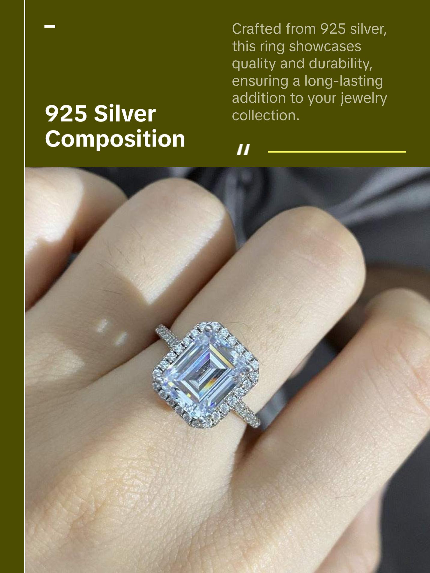 Sterling Silver Rectangular Ring