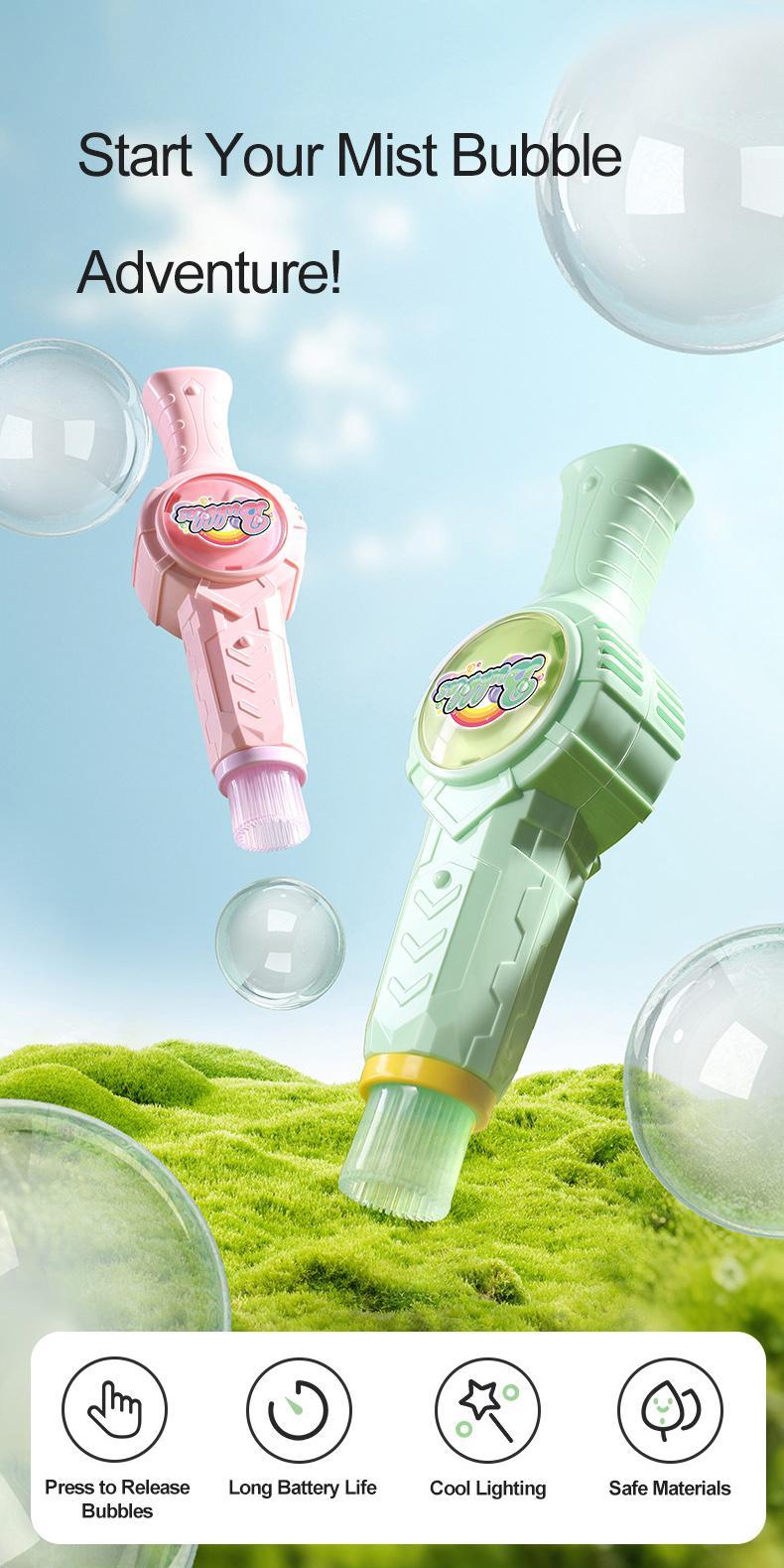 New Fog Bubble Machine with Paddles – Smoke Bubble Wand, Bounceable Bubbles Like Ping Pong, Lights & Music, Fun Outdoor Toy for Kids, Gift for Boys & Girls summerwins