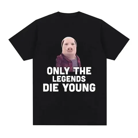 Men's Classic John Pork Pig Graphic Cotton T-Shirt - Funny Pig-Fan Humor, Casual Short Sleeve, Round Neck, S-5XL Sizes, Summer Menswear Top, Breathable Fabric Gift for Animal Lovers