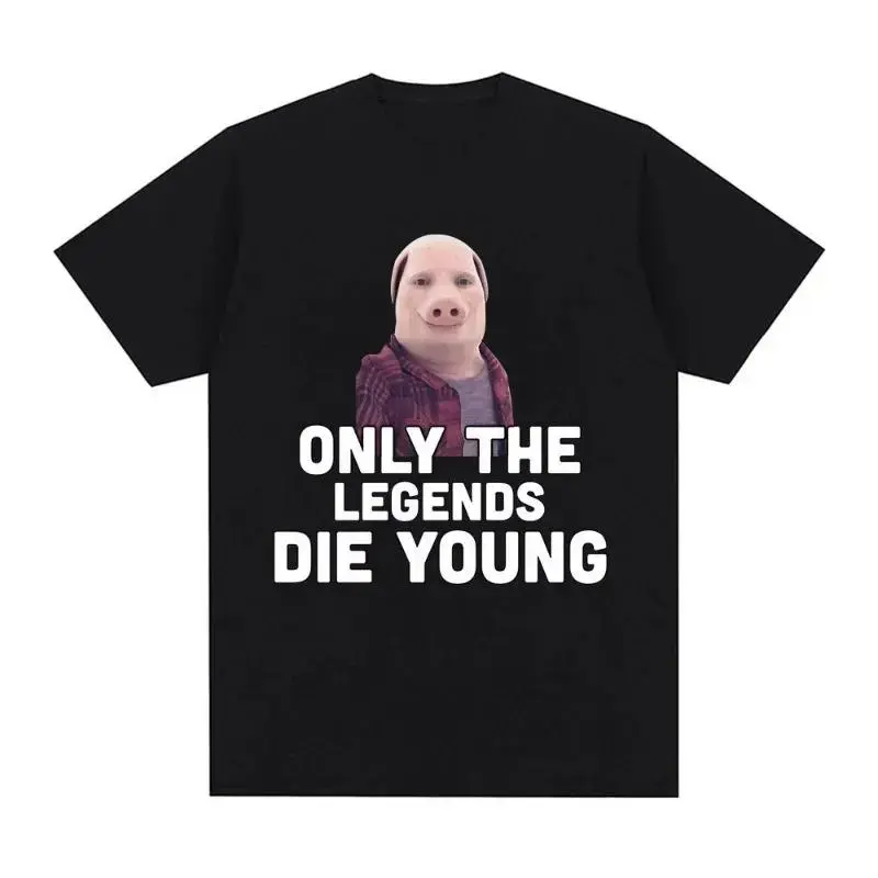 Men's Classic John Pork Pig Graphic Cotton T-Shirt - Funny Pig-Fan Humor, Casual Short Sleeve, Round Neck, S-5XL Sizes, Summer Menswear Top, Breathable Fabric Gift for Animal Lovers