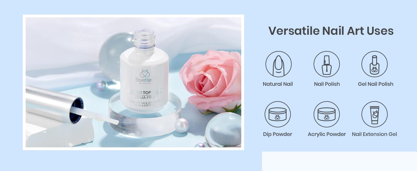 Beetles Gel Top Coat Glitter Soak Off Nail Polish with Gold Glitter for Nail Art and Long Nails Powder Manicure Cosmetic Uv Cutics #dealsforyoudays