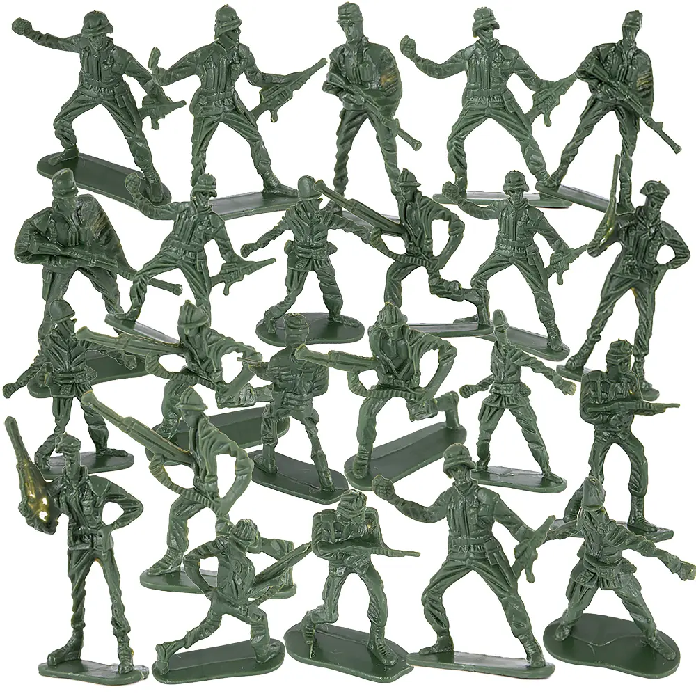 ARTCREATIVITY Little Green Army Men Toy Soldiers - 144-Piece Bulk Plastic Military Collectibles Playset, Assortment of Pose Variety Figurines, Unisex Kid Party Favors, Gift & Decoration Items
