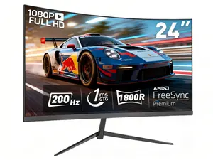 24 inch 200Hz Curved Gaming Monitor - 1ms,1080P,Ultra-Thin,speakers,Low Latency,Eye protection,VESA,Perfect for Esports and Competitive Gaming