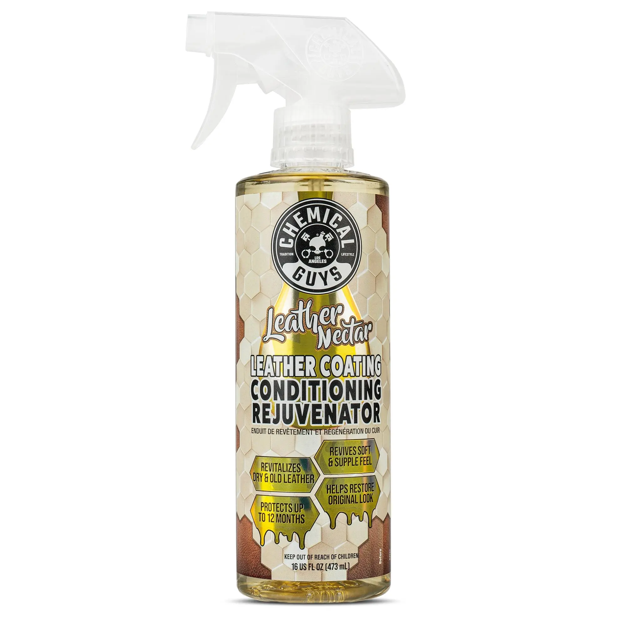 Chemical Guys Leather Coating, Conditioner & Rejuvenator - Liquid Auto/Motorcycle Interior Care Product with Deep Penetration, Conditioning to Revitalize Dry & Old Leather, Helps Restore Original Look, Restores Leather