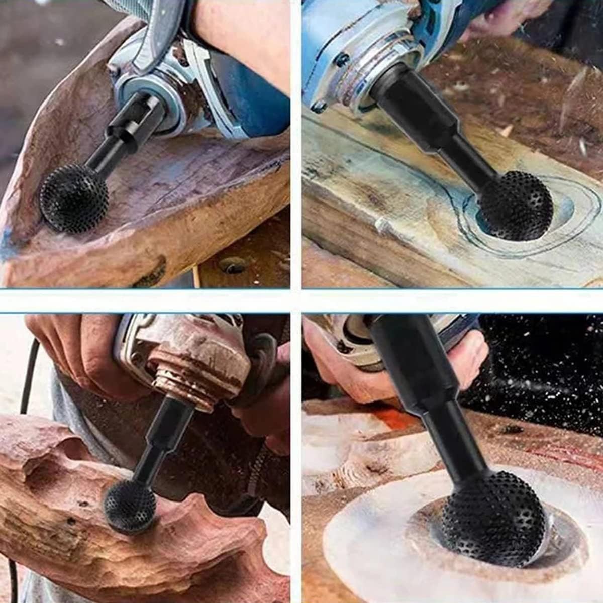Grinder Gouges 3PCS Ball Gouge Angle Grinder Attachment - 360° Sphere Rotary Burr for ...