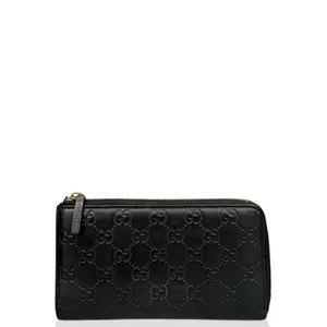 Pre-owned GUCCI Leather small leather goods Continental Wallet GG Monogram Black (kc012626c8)
