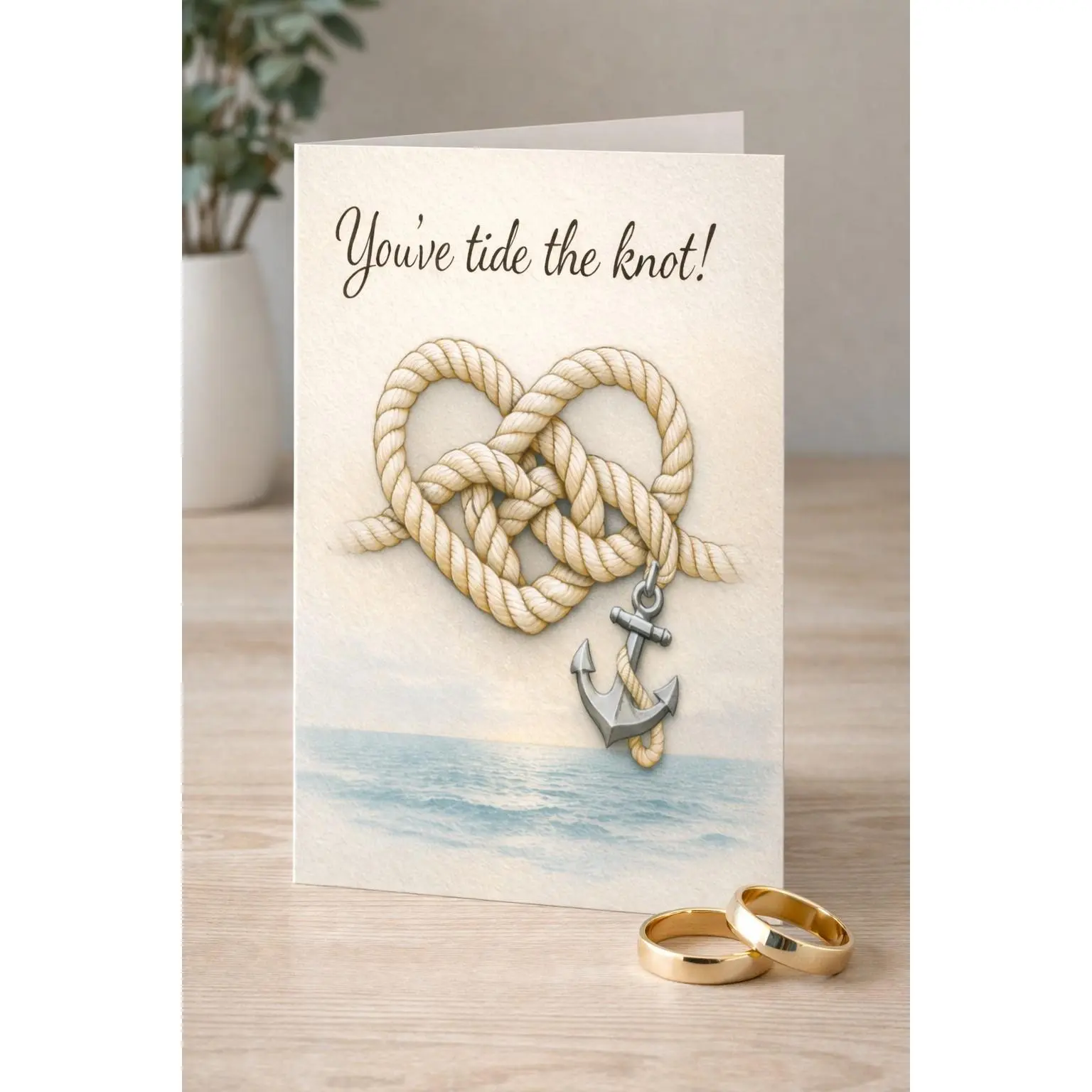 Wedding Card for Couple – Funny Ocean & Nautical Wedding Card | Unique Marriage Congratulations Card