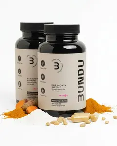 BUNDU Daily Hair Support Supplement X2| Plant-Based &amp; Cruelty-Free | Non-GMO