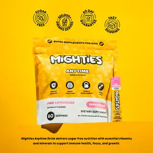 Mighties ANYTIME DRINK Hydration Zero Sugar Colorings Artificial Sweeteners Essential Aminos Vitamins