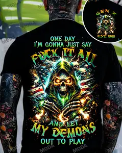 Chaosmoda Generation X One Day I'm Gonna Just Say F*ck It All Custom Year Skull T-shirt