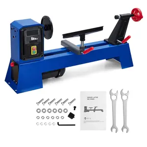 Wood Lathe, 14" x 20" Benchtop Wood Lathe Machine 0.5 HP Infinitely Variable Speed 1040-2980 RPM, Wood Turning Lathe Machine with Wrench & 2 Chisels for Woodworking, Woodturning