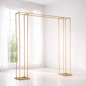 Gold Wedding Arch Stand 6.6Ft x 6Ft Shiny Metal Backdrop Frame for Weddings Parties & Events Decorations