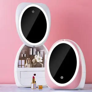 Makeup Organizer with LED Mirror