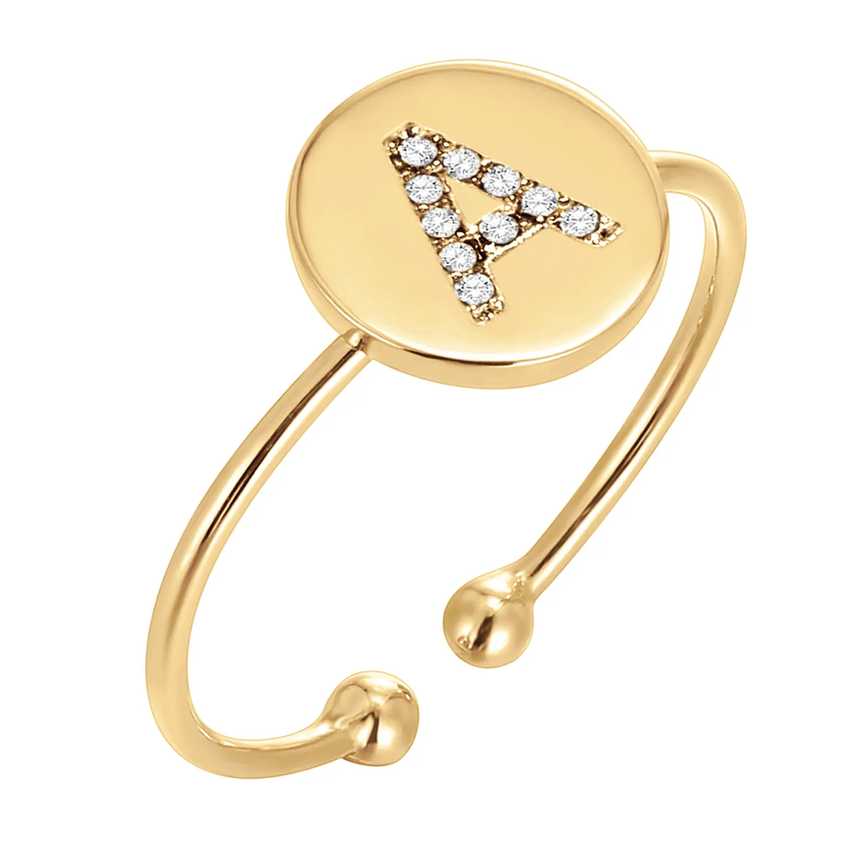 PAVOI 14K Gold Plated Initial Ring Stackable Rings for Women - Fashion Rings