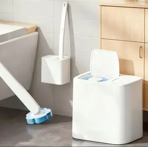 All-in-One Bathroom Cleaning System | Disposable Toilet Wand with 24 Refills | Wall-Mount Design for Toilet, Sink, Bathtub & Urinal