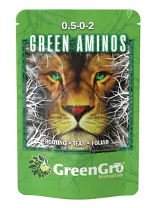 GreenGro Green Aminos Sample - 0.5-0-2 Essential Amino Acid Blend, Multi-Use Plant Growth Aid for Strong Roots, Rooting Tea or Foliar Feed