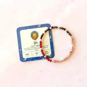 Leo Zodiac Sign Crystal Bracelet | Sun, Moon, Rising Signs | 4mm