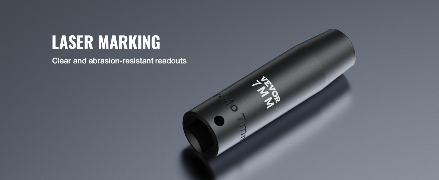 VEVOR 1/2" Drive Impact Socket Set, 65 Piece Socket Set SAE 3/8" to 1-1/4" and Metric 10-24mm, 6 Point Cr-V Alloy Steel for Auto Repair, Rugged Construction, Easy-to-Read Size Markings, Storage Case