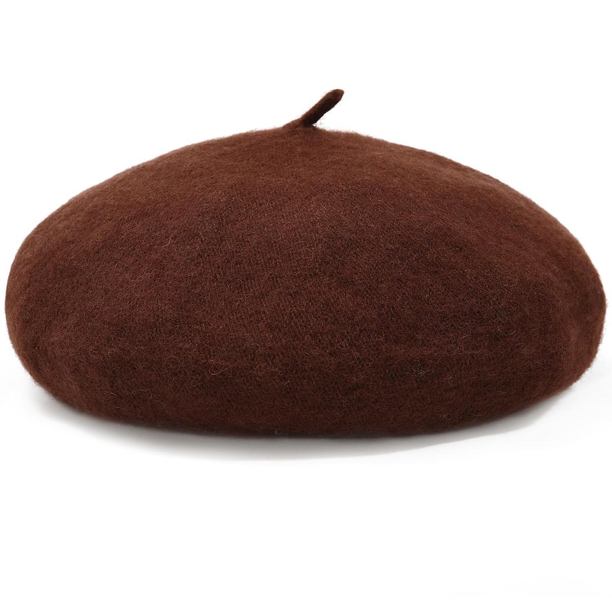 AWAYTR Women French Wool Beret Hats Solid Color Classic Beanie Winter Cap TikTokShopBlackFriday