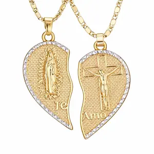 Mai Rui Layered Twist Pendant & Cross Necklace Set – Matching Heart & Spiritual Jewelry for Best Friends  Trending