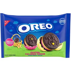 Pink and Yellow Creme Chocolate Sandwich Cookies, Limited Edition Easter Cookies, 14 Snack Packs (1 Per Pack)