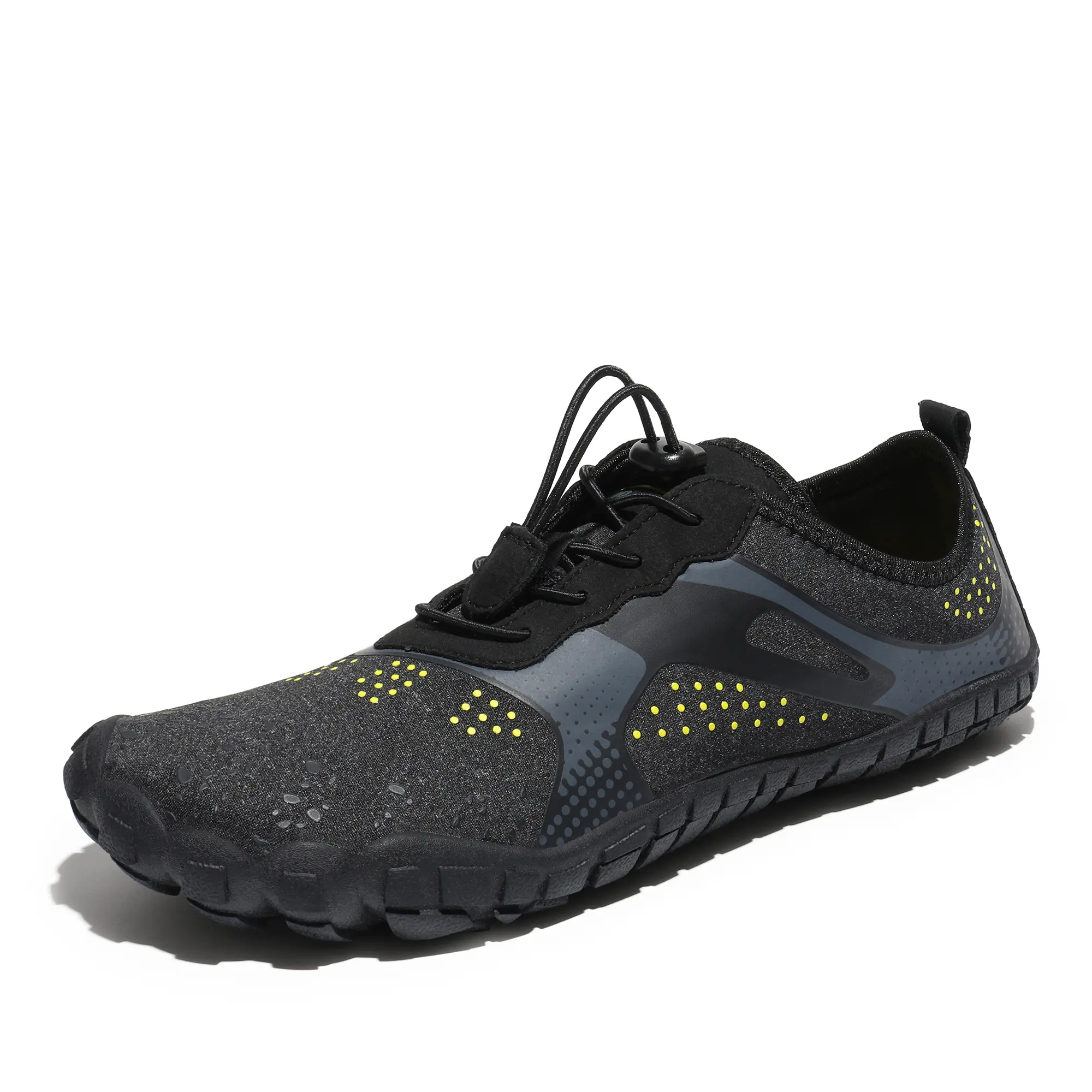 NORTIV 8 Men's Water Shoes - Breathable Casual Sneakers with Adjustable Laces, Bungee Laces, Lightweight Design, Slip-Resistant Rubber Soles, Quick-Draining, Elastic Neck, All Seasons, for Water Activities, Fabric, TikTok Shop Back to School, Elastic Neck