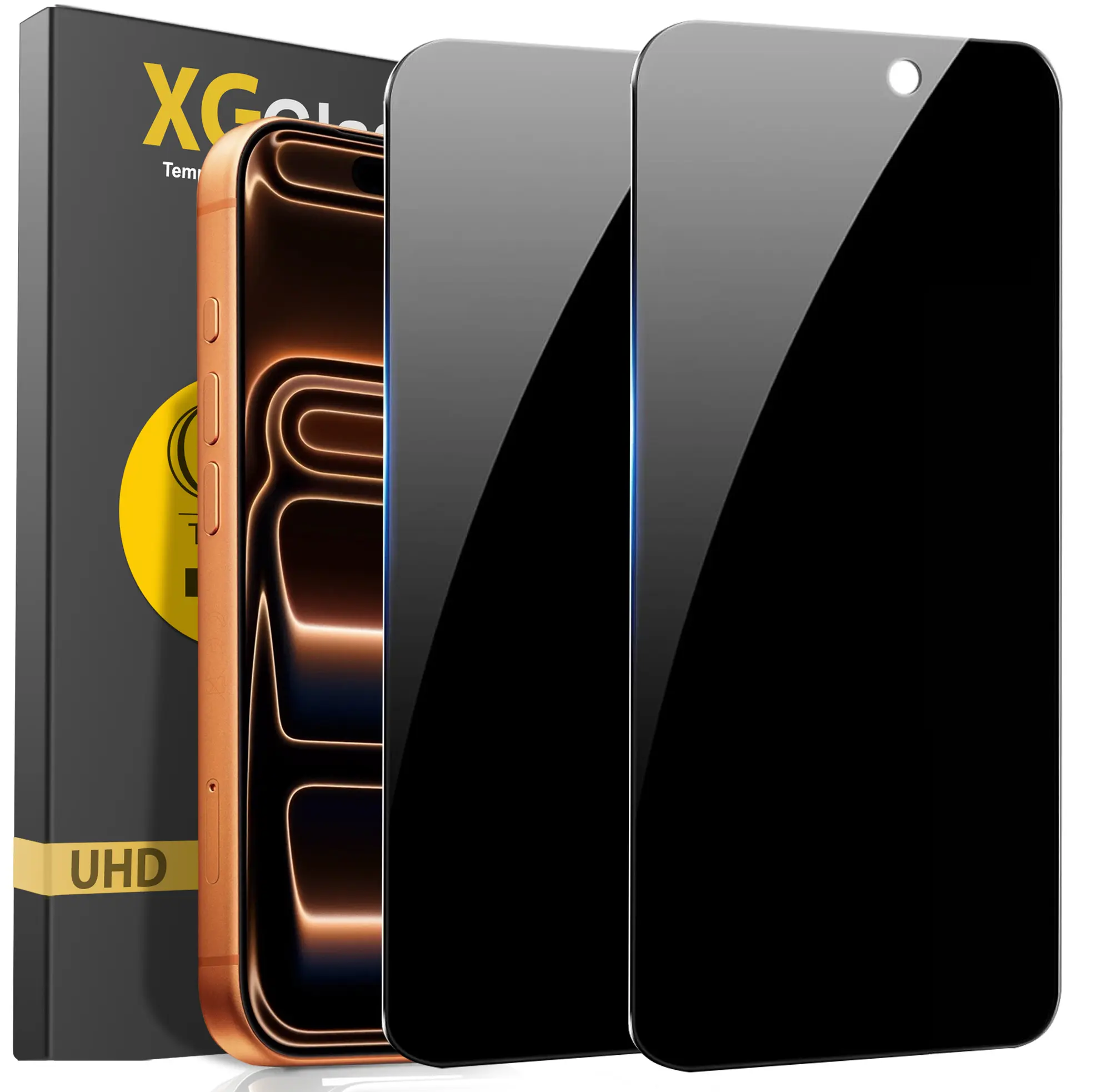 For Apple iPhone 17 17e 16 16e 15 Plus 14 13 12 11 Pro Max XR Xs SE2 SE3 7 8 Privacy Screen Protector, 2 Pack, Anti-Spy, Military Grade Shatterproof, 9H Hardness Tempered Glass