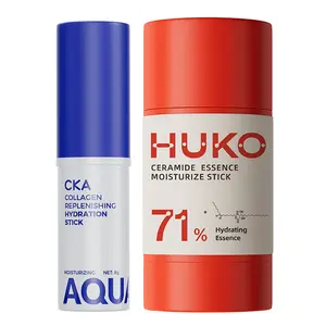 [2-in-1 Bundle] Face & Body Moisture Stick Glass Skin Set: 8H Intense Moisturizing, 71% Essence Hydrating Balm + Pore Relief Cooling Stick with Ceramide & Squalane for Dry Skin