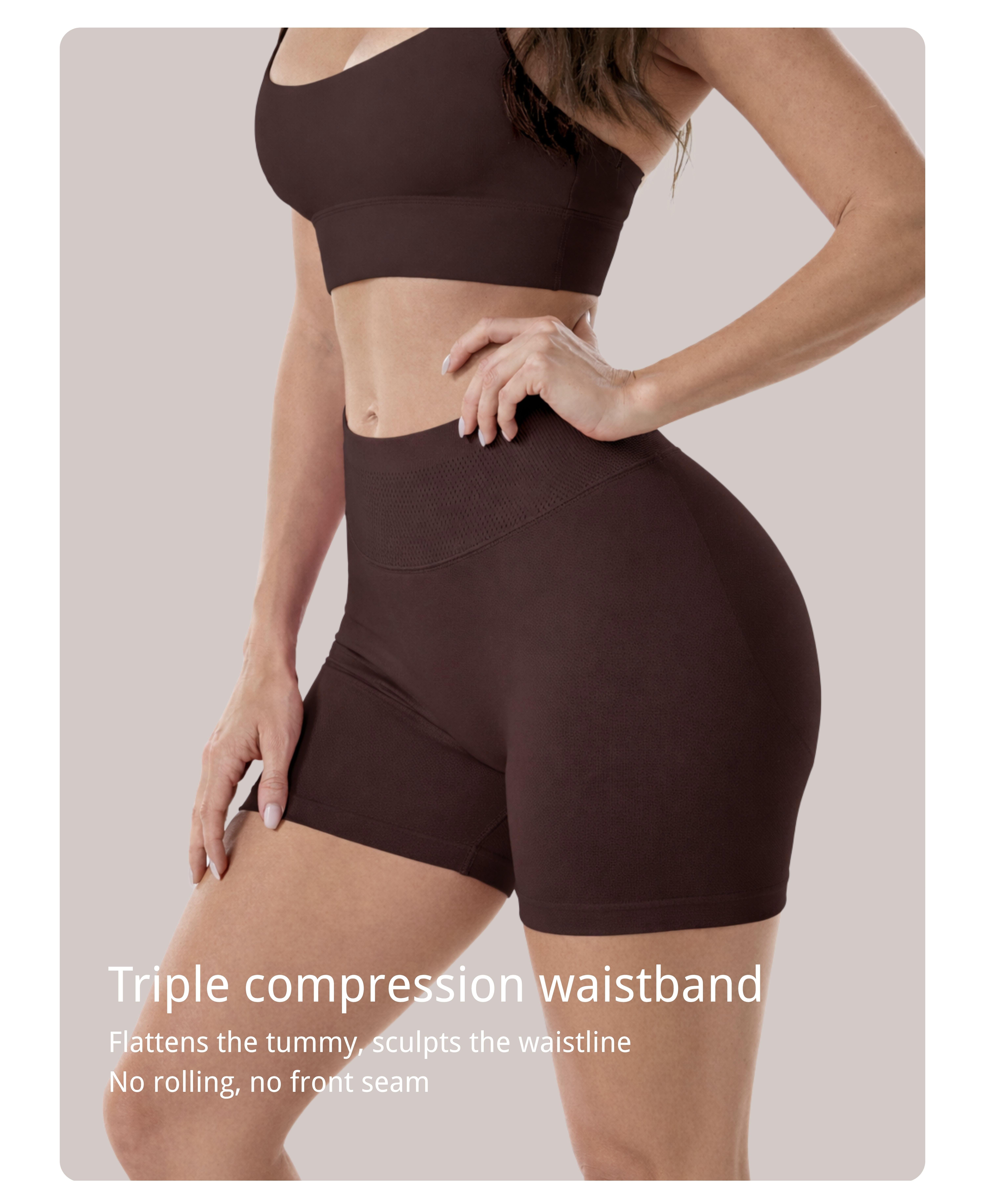 Coral Canton Impact Shorts High Waistband Butt Lifting