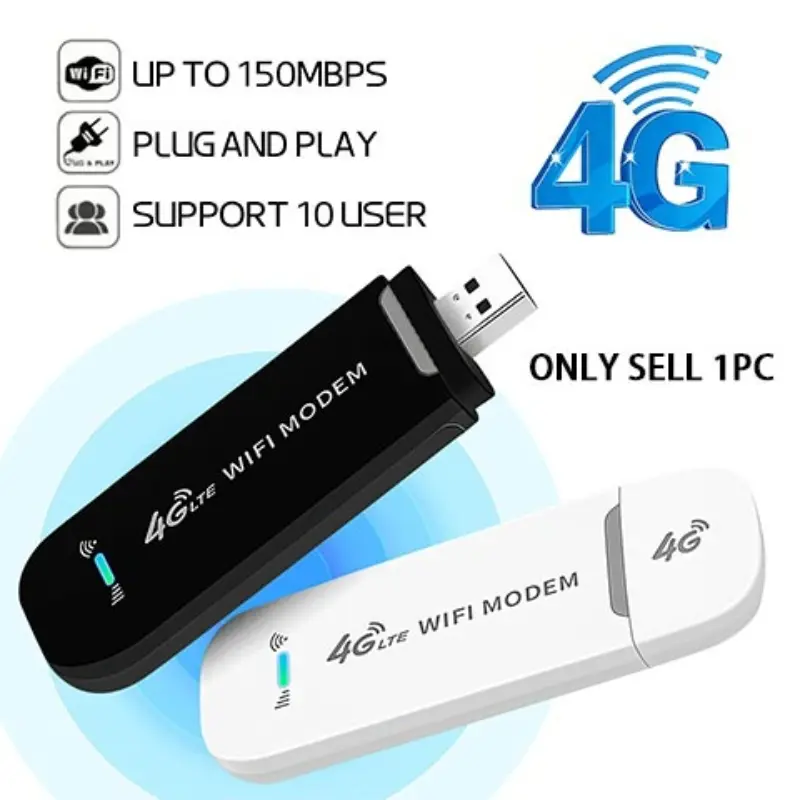 2026 Unlocked 4G LTE Portable WiFi Pocket Hotspot Modem Portable Mifi Modem 150Mbps High Speed Mobile WiFi Router Built In Encryption Compact Size Easy Connection USB Powered For Home Travel Office RV