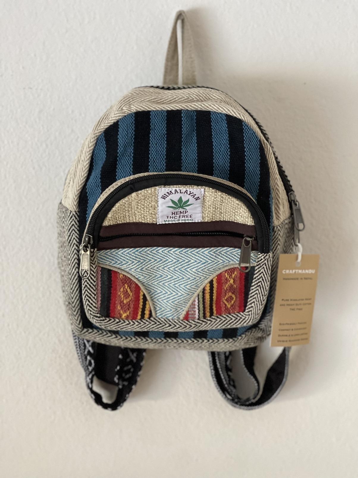 Mini himalayan pure Hemp+cotton backpack THC Free