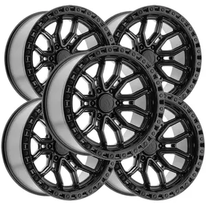 (Set of 5) Arena A120 Terra 20x10 6x5.5" -18mm Double Black Wheels Rims 20" Inch