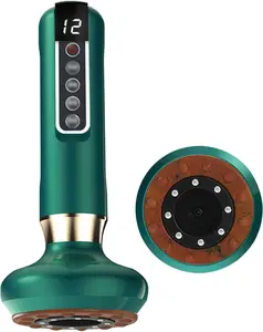 Cordless Electric Cupping Massager, LED Light Heating Vacuum Suction Gua Sha Scraping Tool, Handheld Body Shaping Massager, Rechargeable Personal Care Appliances for Women Men