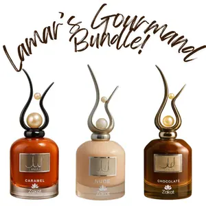 Lamar's Gourmand Bundle| Lamar Chocolate | Lamar Caramel | Lamar Nude By Zakat Eau De Parfum 100ML (3.4 FL OZ) Women