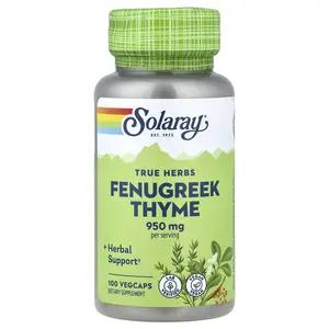 Solaray True Herbs, Fenugreek Thyme, 100 VegCaps