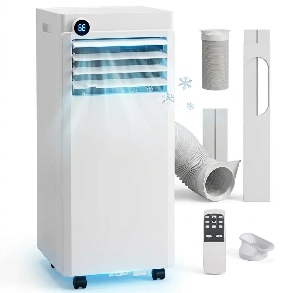 Garvee 14K/12K/10K/8K BTU Portable Air Conditioner, 6-in-1 for Apartment,Office,Bedroom,Garages,Dorms,Portable AC for Rooms to 350 Sq. Ft. with Cooling, Dehumidifier & Fan Modes, Remote, LED Display, 24H Timer, Window Kit, Small AC Unit for Bedroom