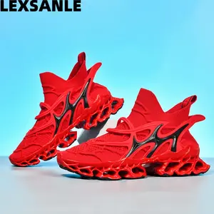 Lexsanle Men's Lightweight Blade Sole Sports Shoes - Breathable Hollow Out Design for Summer Comfort & Stability - Durable & Flexible Athletic Footwear for Running, Walking, and Daily Wear